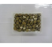 PITTED GREEN OLIVES GARLIC 800G ANS